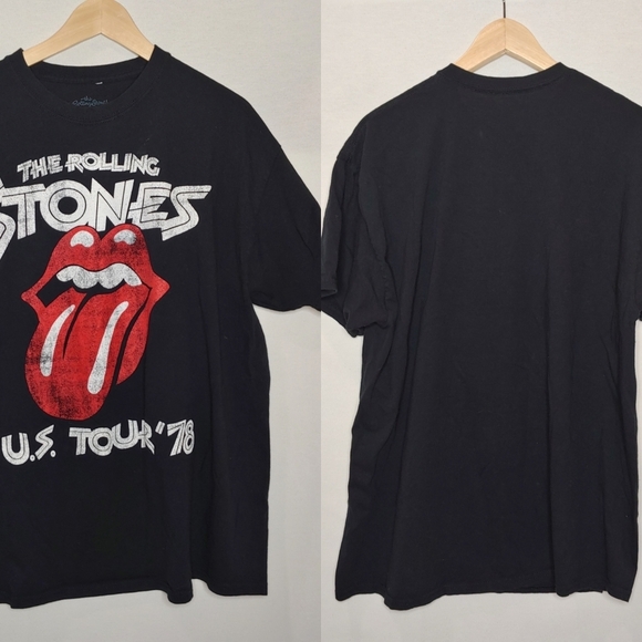 Rolling Stones US Tour‎ 78 Black Red White Graphic Tee Band Cotton XL Retro - Picture 1 of 7